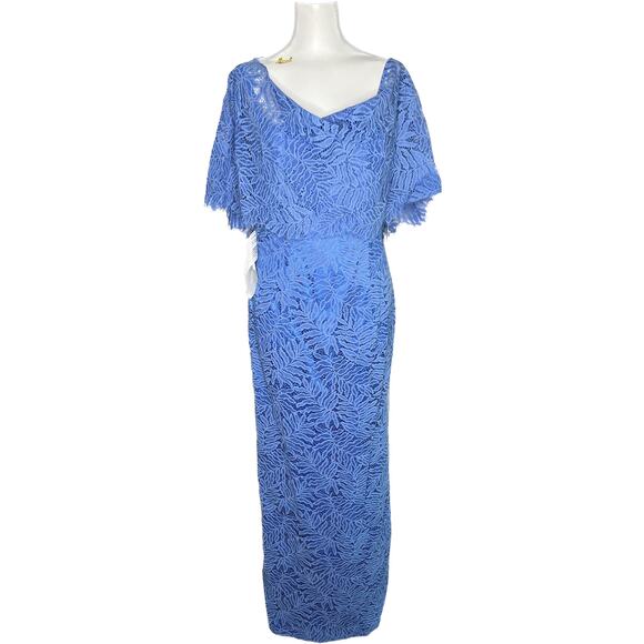 JS Collections Cowl Neck Lace Gown Dress - Picture 2 of 12